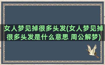 女人梦见掉很多头发(女人梦见掉很多头发是什么意思 周公解梦)